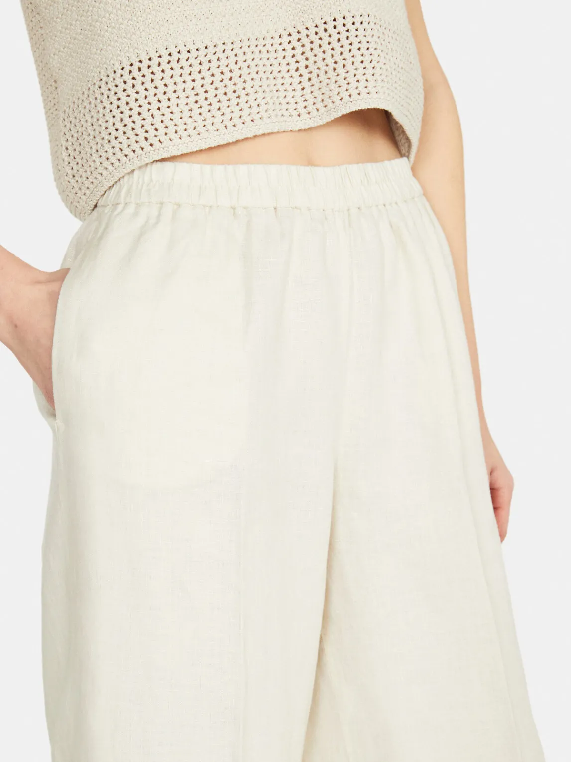 Women Sisley Trousers<100% Linen Palazzo Trousers