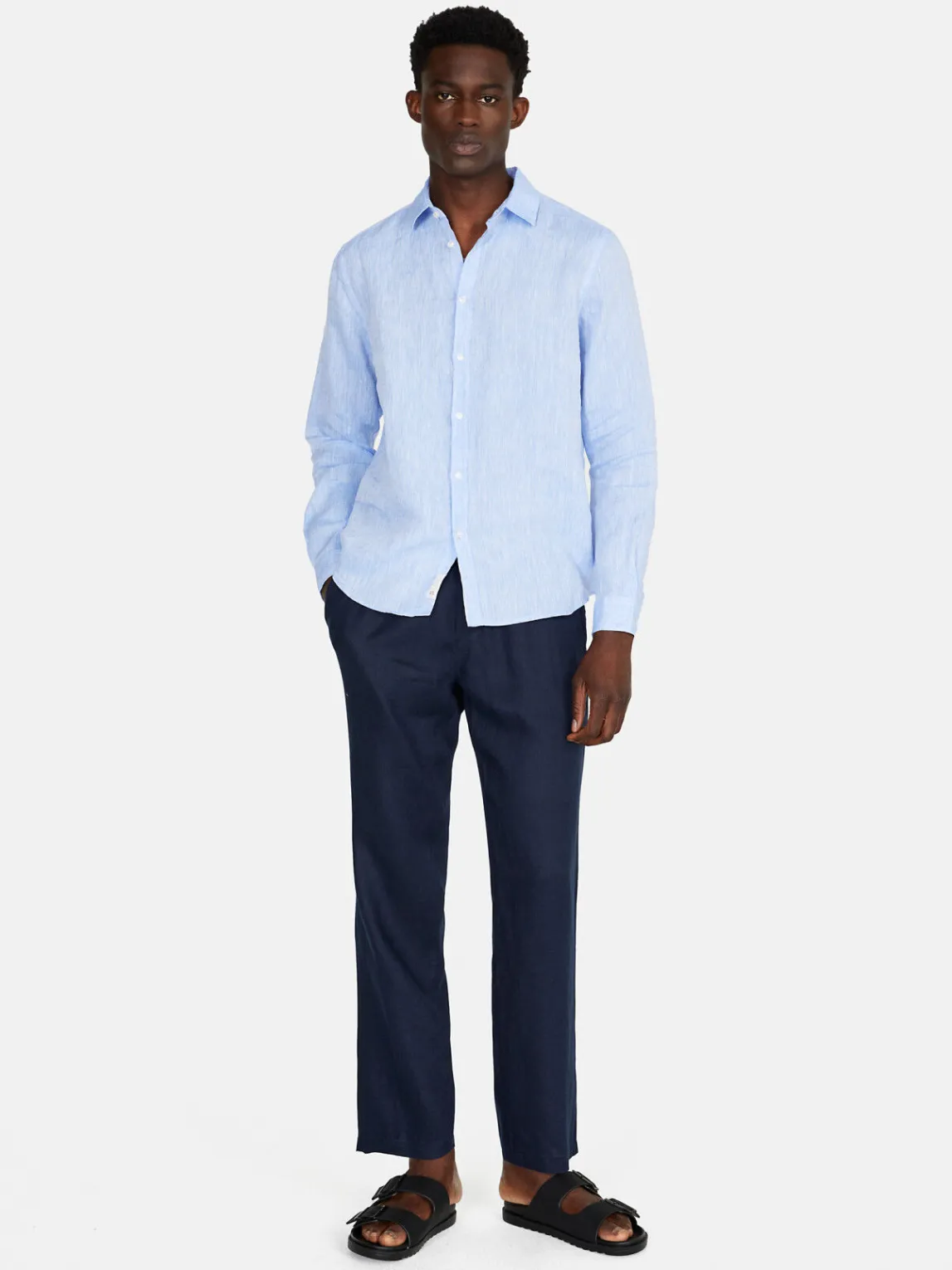 Men Sisley Shirts<100% Linen Shirt