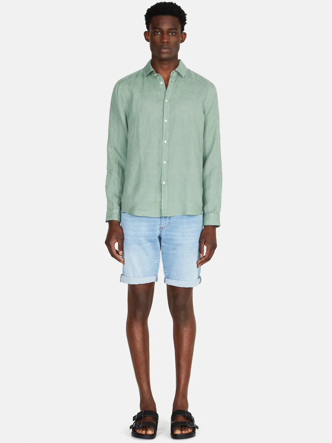Men Sisley Shirts<100% Linen Shirt