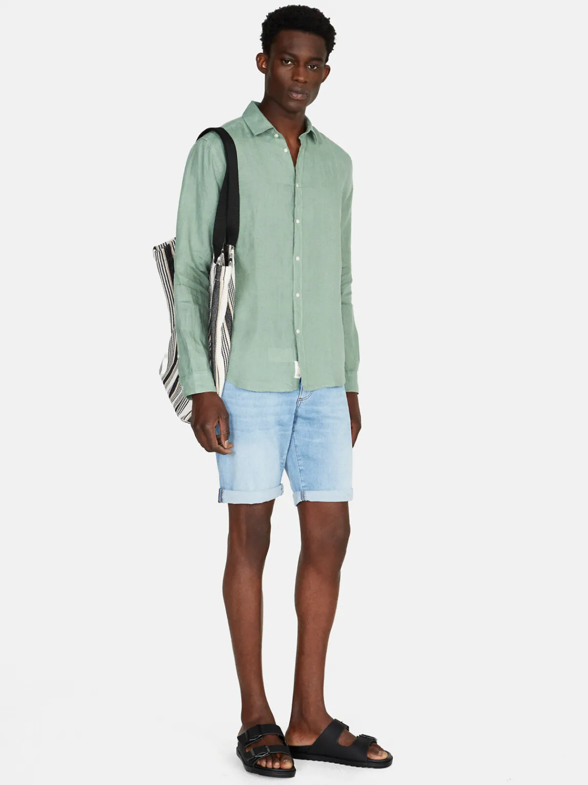 Men Sisley Shirts<100% Linen Shirt
