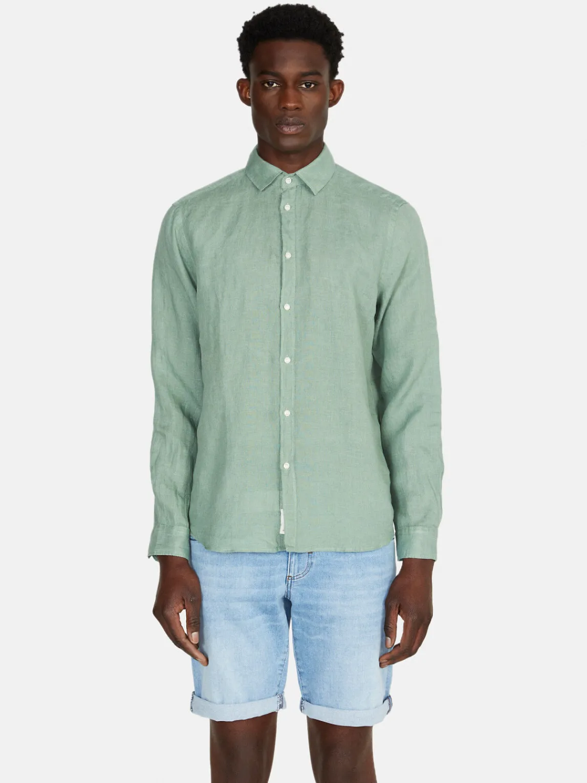 Men Sisley Shirts<100% Linen Shirt