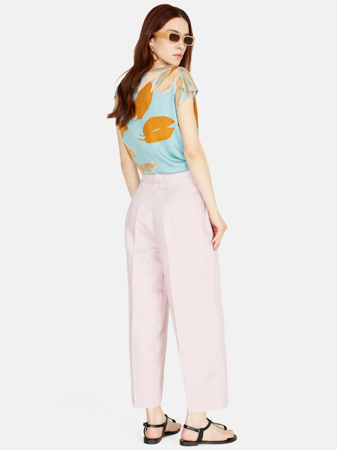 Women Sisley Trousers<Barrel Fit Trousers In Linen Blend