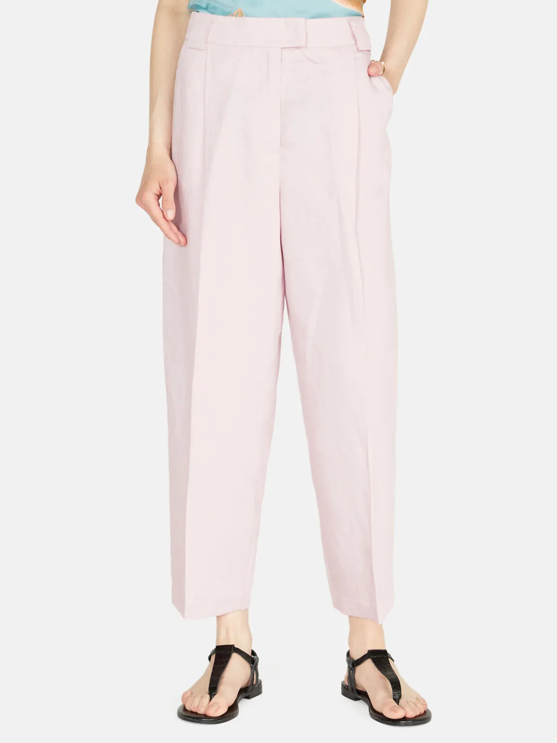 Women Sisley Trousers<Barrel Fit Trousers In Linen Blend