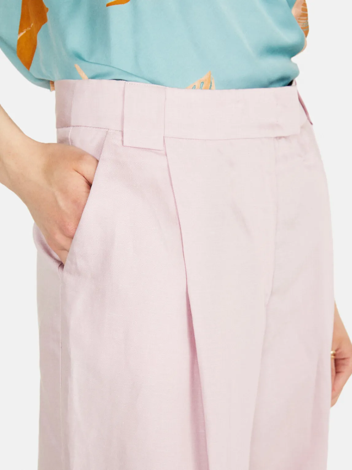 Women Sisley Trousers<Barrel Fit Trousers In Linen Blend