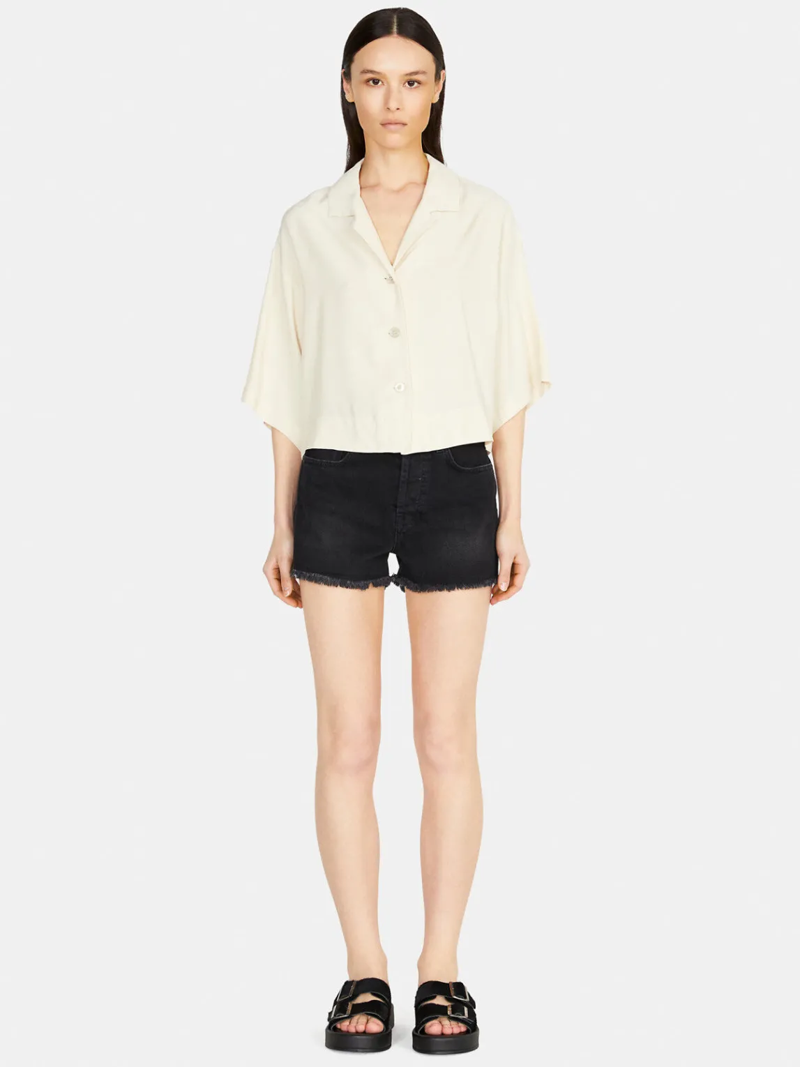 Women Sisley Shirts & Blouses<Boxy Fit Shirt With Short Sleeves