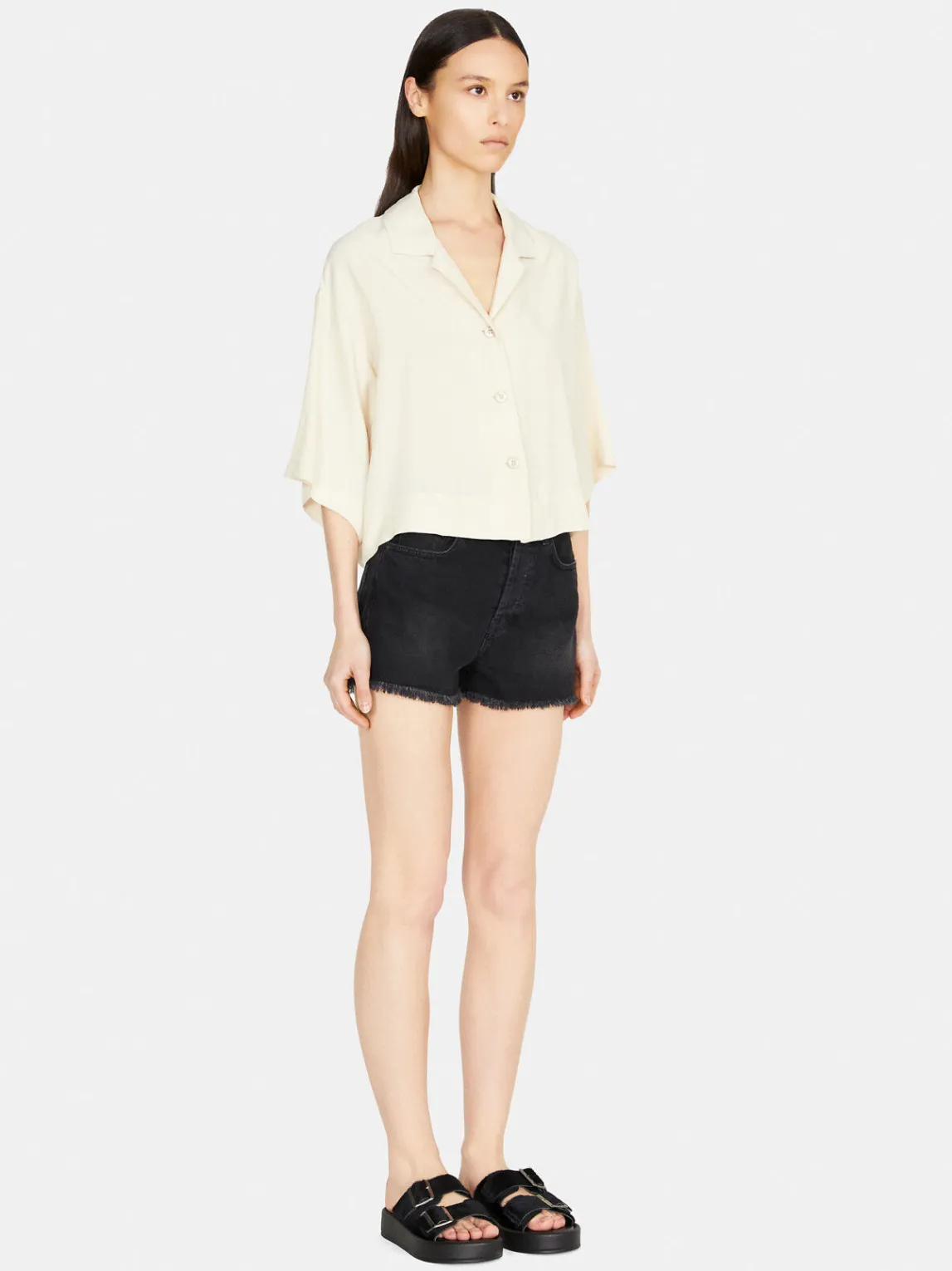 Women Sisley Shirts & Blouses<Boxy Fit Shirt With Short Sleeves