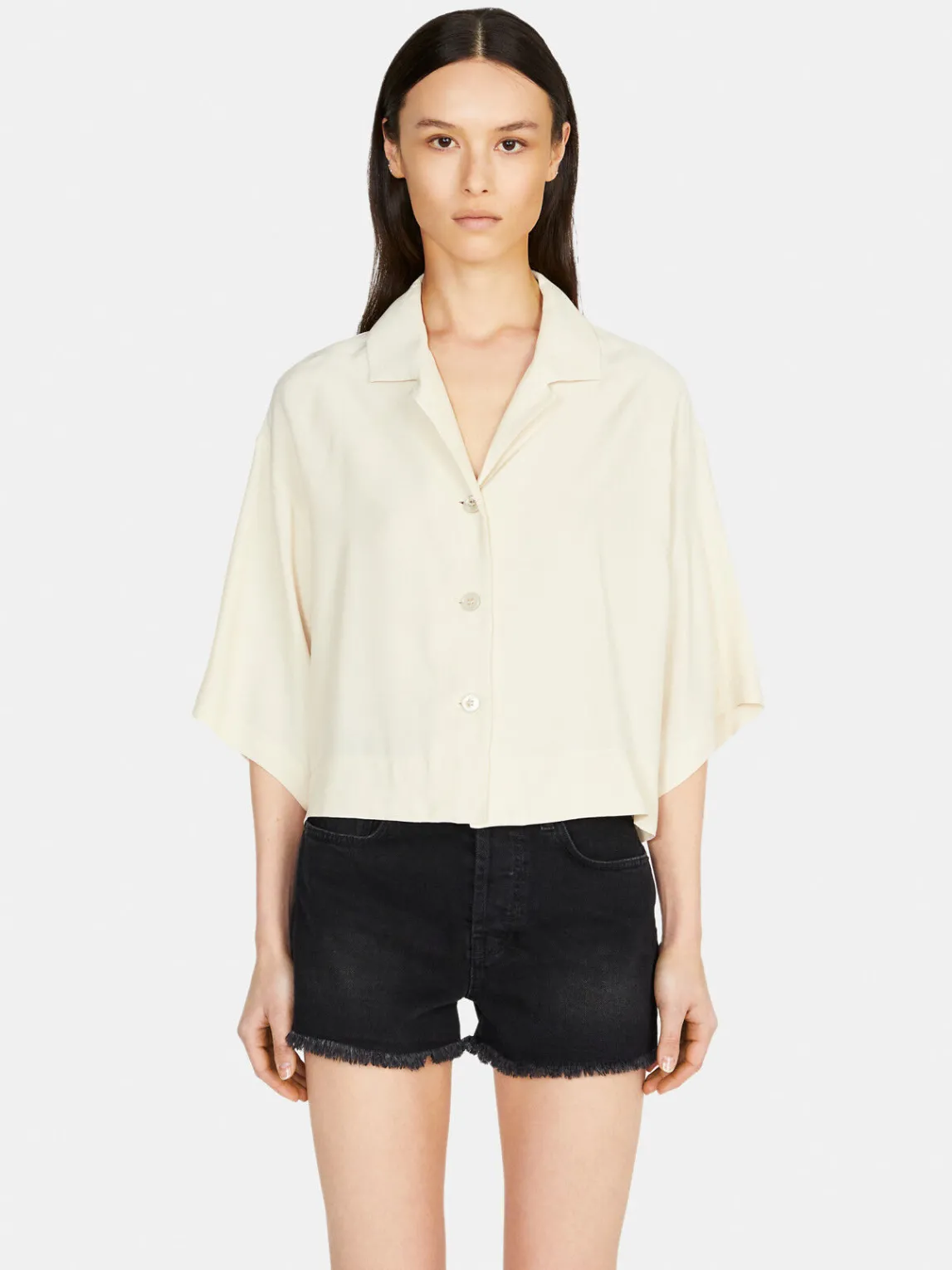 Women Sisley Shirts & Blouses<Boxy Fit Shirt With Short Sleeves