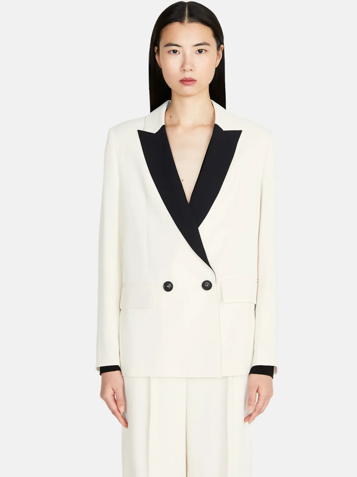 Women Sisley Jackets & Coats<Boy Fit Jacket With Contrasting Detail
