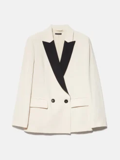 Women Sisley Jackets & Coats<Boy Fit Jacket With Contrasting Detail