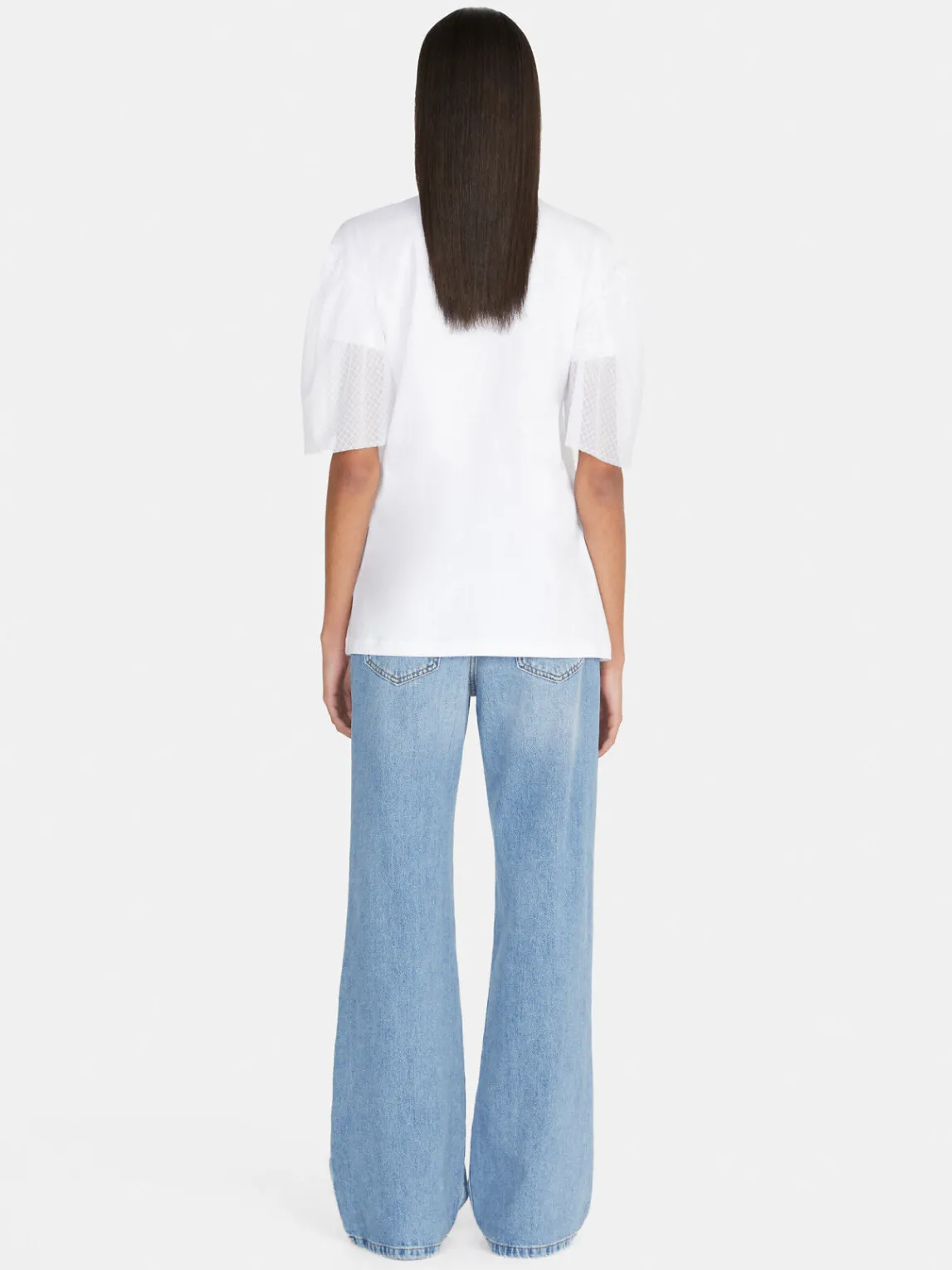 Women Sisley Tops & T-Shirts<Boy Fit T-Shirt With Tulle