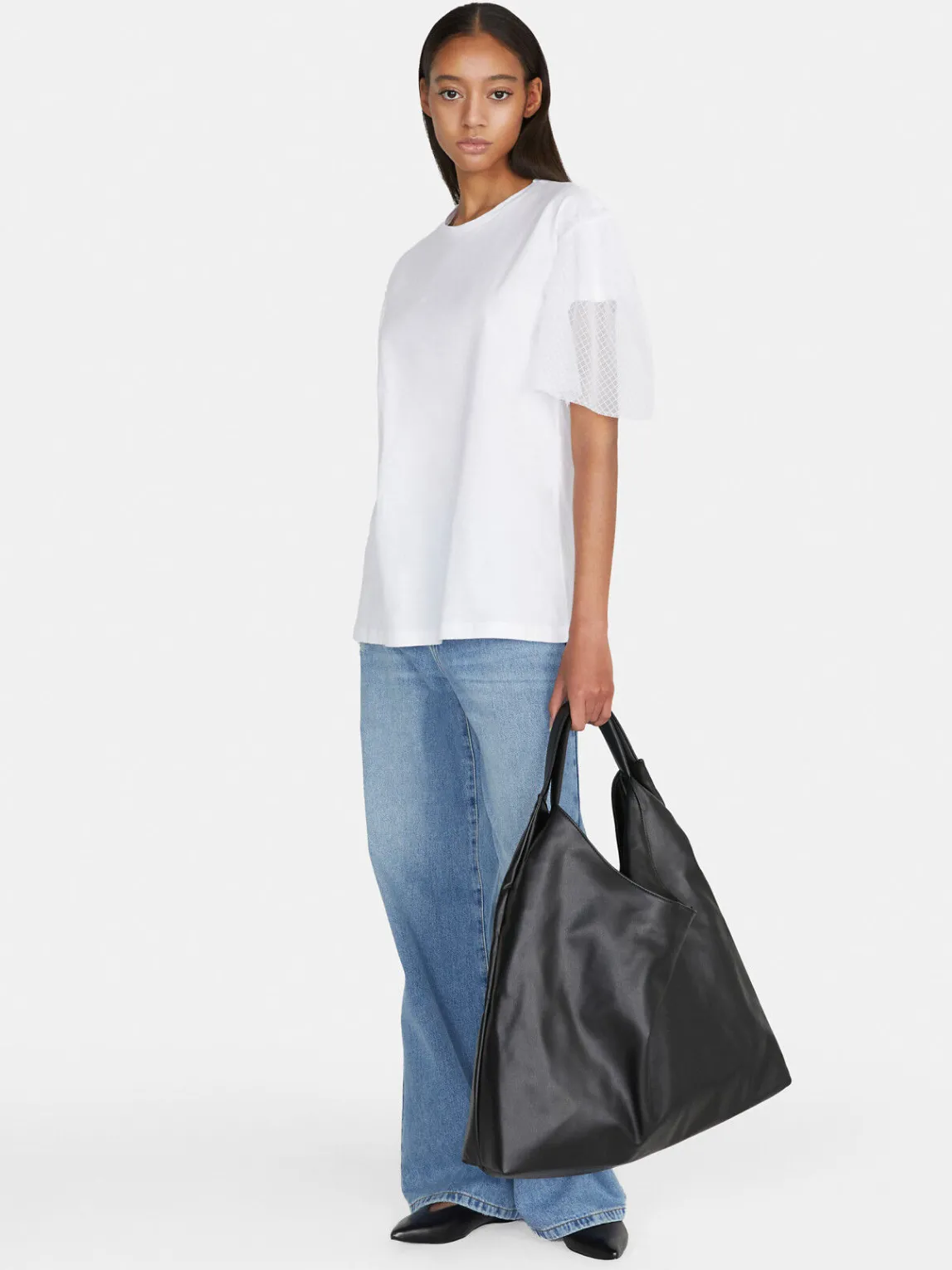 Women Sisley Tops & T-Shirts<Boy Fit T-Shirt With Tulle