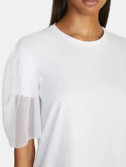 Women Sisley Tops & T-Shirts<Boy Fit T-Shirt With Tulle