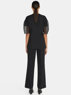 Women Sisley Tops & T-Shirts<Boy Fit T-Shirt With Tulle