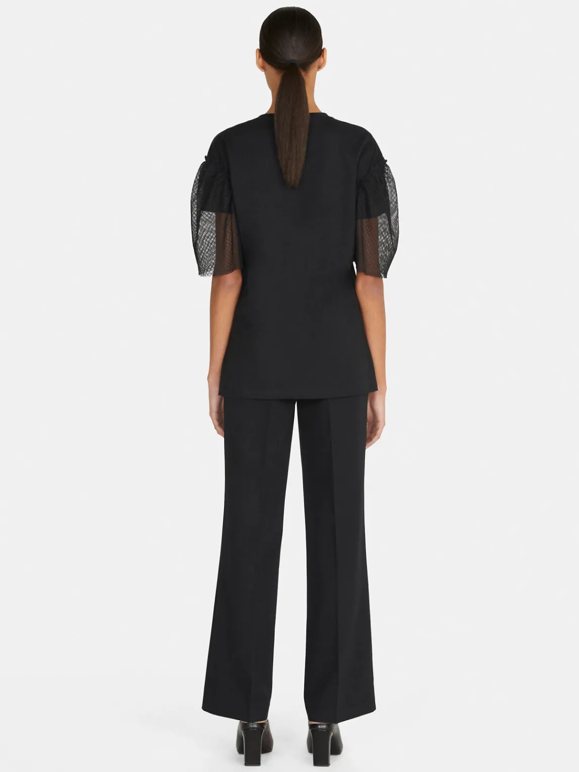 Women Sisley Tops & T-Shirts<Boy Fit T-Shirt With Tulle