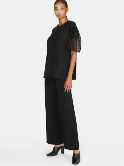 Women Sisley Tops & T-Shirts<Boy Fit T-Shirt With Tulle