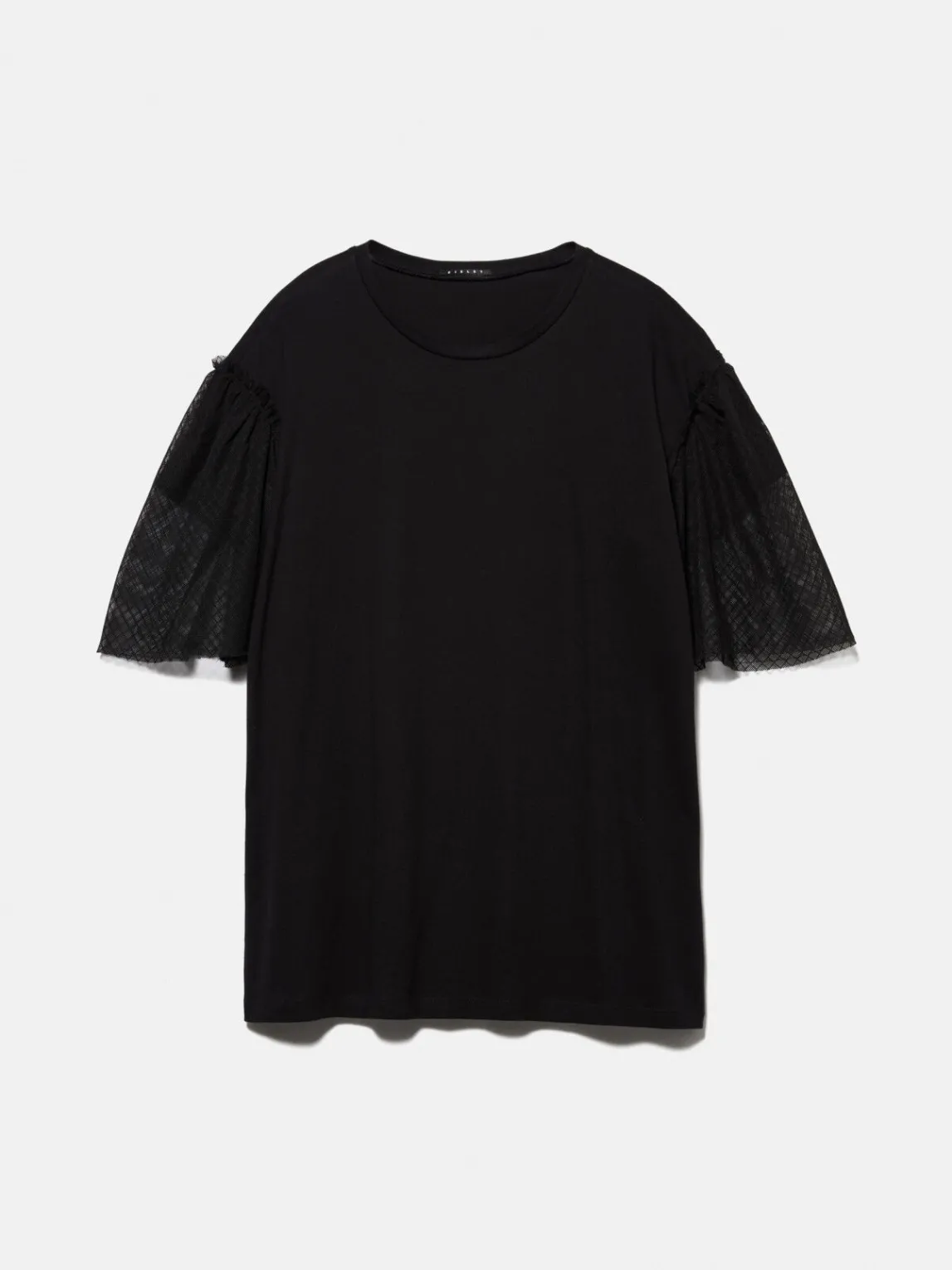 Women Sisley Tops & T-Shirts<Boy Fit T-Shirt With Tulle