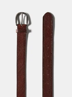 Men Sisley Accessories<Braided Belt In Leather