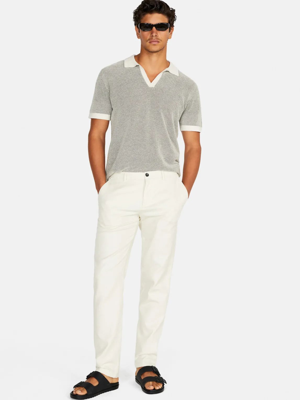 Men Sisley T-Shirts<Clashing Knit Polo