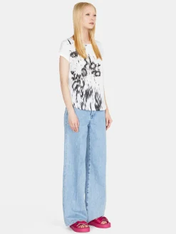 Women Sisley Tops & T-Shirts<Crew Neck T-Shirt With Print