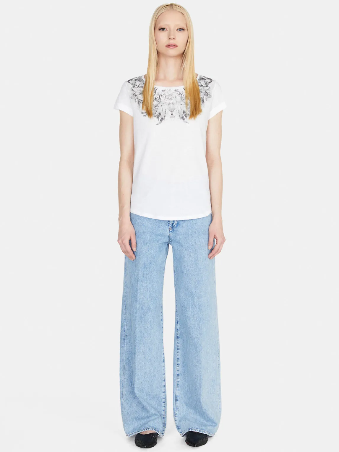 Women Sisley Tops & T-Shirts<Crew Neck T-Shirt With Print