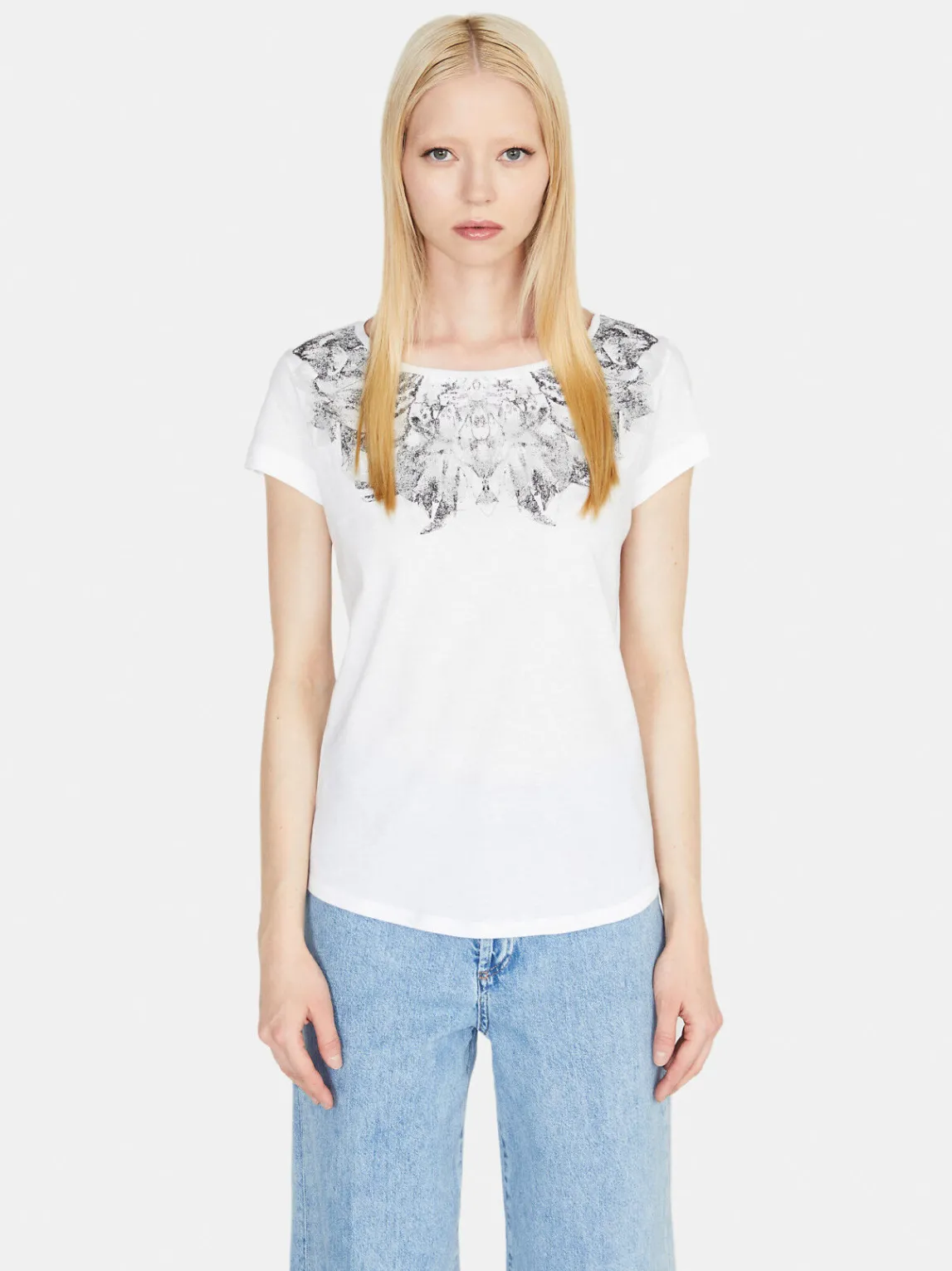 Women Sisley Tops & T-Shirts<Crew Neck T-Shirt With Print