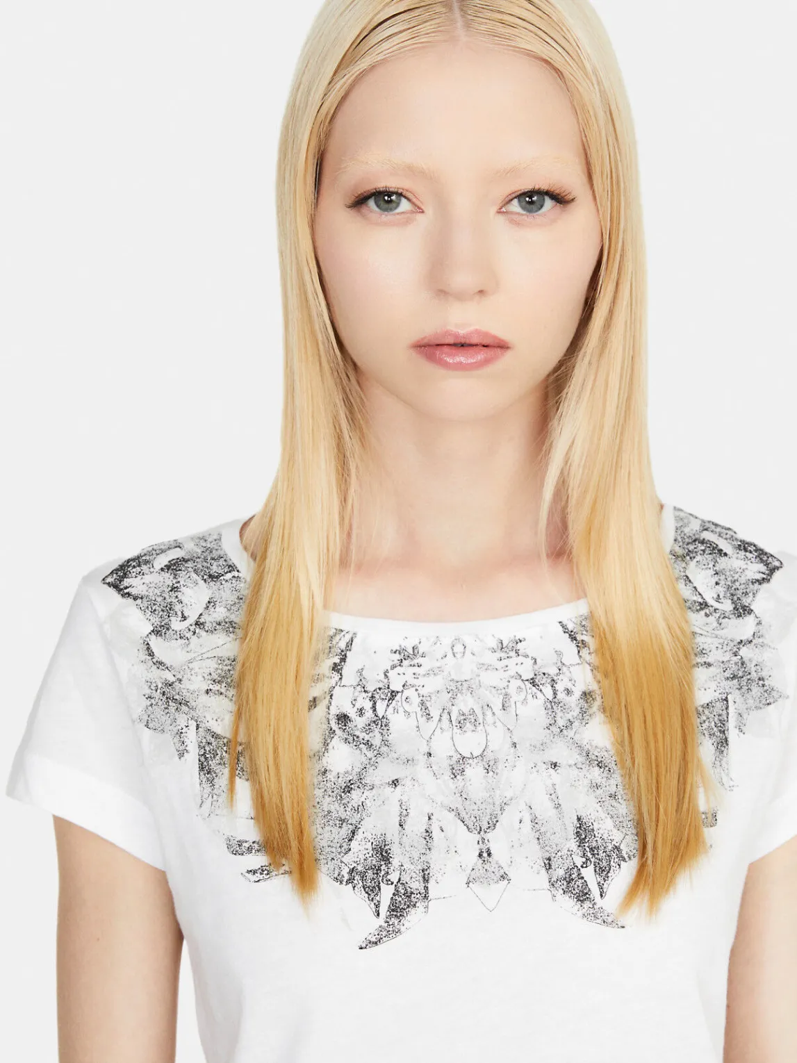Women Sisley Tops & T-Shirts<Crew Neck T-Shirt With Print