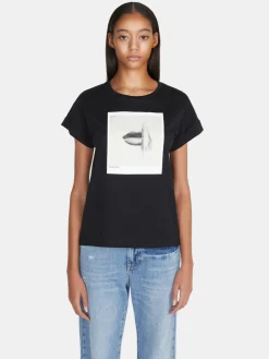 Women Sisley Tops & T-Shirts<Crew Neck T-Shirt With Print