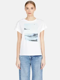 Women Sisley Tops & T-Shirts<Crew Neck T-Shirt With Print