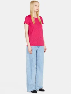 Women Sisley Tops & T-Shirts<Crew Neck T-Shirt With Raw Cut