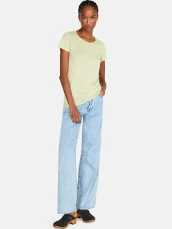 Women Sisley Tops & T-Shirts<Crew Neck T-Shirt With Raw Cut