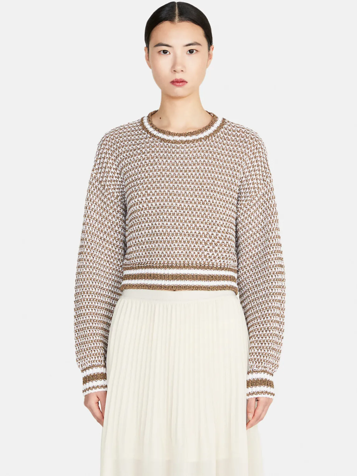 Women Sisley Jumpers & Knitwear<Crochet Look Sweater