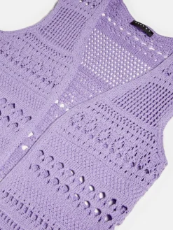 Girls Sisley Jumpers & Cardigans<Crochet Look Vest With Fringes