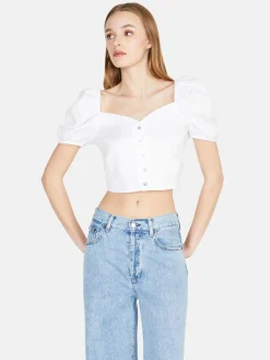 Women Sisley Shirts & Blouses<Crop Top In Linen