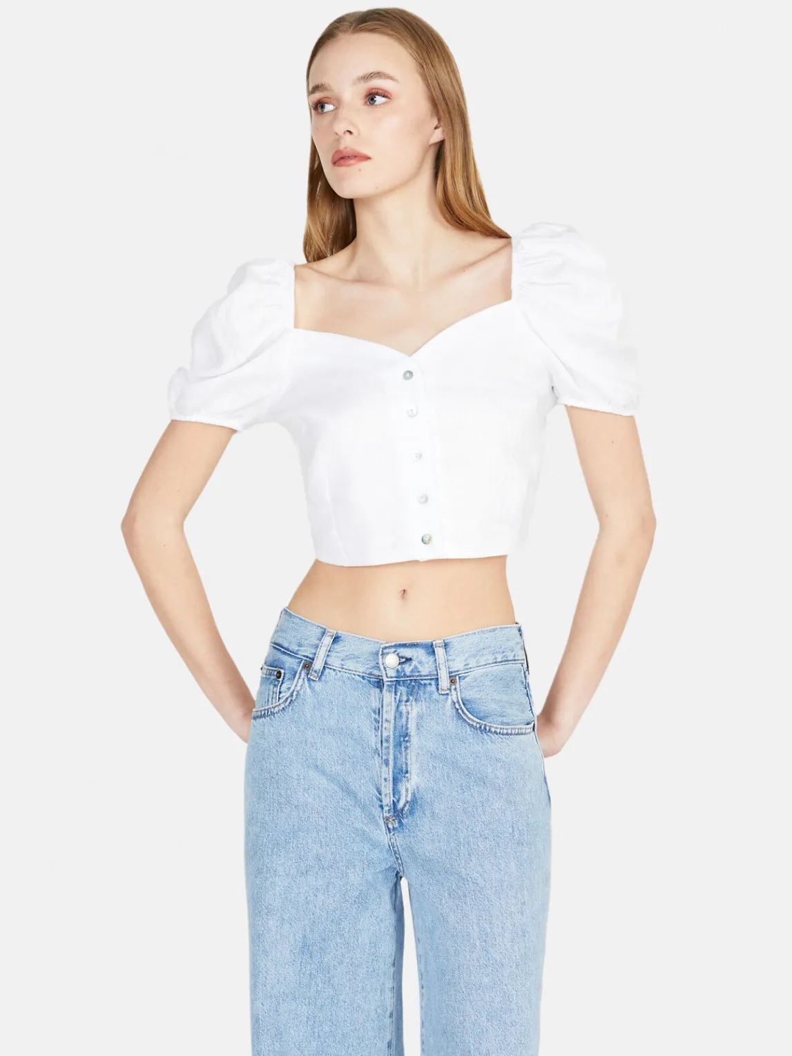 Women Sisley Shirts & Blouses<Crop Top In Linen
