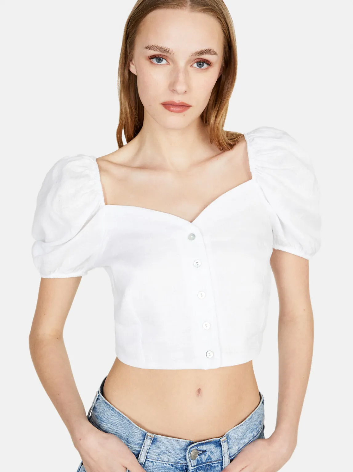 Women Sisley Shirts & Blouses<Crop Top In Linen