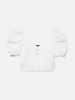 Women Sisley Shirts & Blouses<Crop Top In Linen