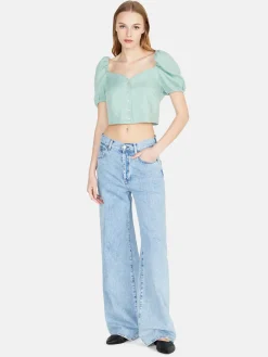 Women Sisley Shirts & Blouses<Crop Top In Linen