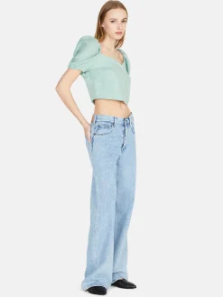 Women Sisley Shirts & Blouses<Crop Top In Linen