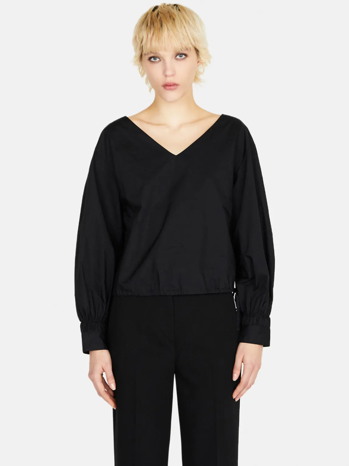 Women Sisley Shirts & Blouses<Cropped Blouse With Drawstring
