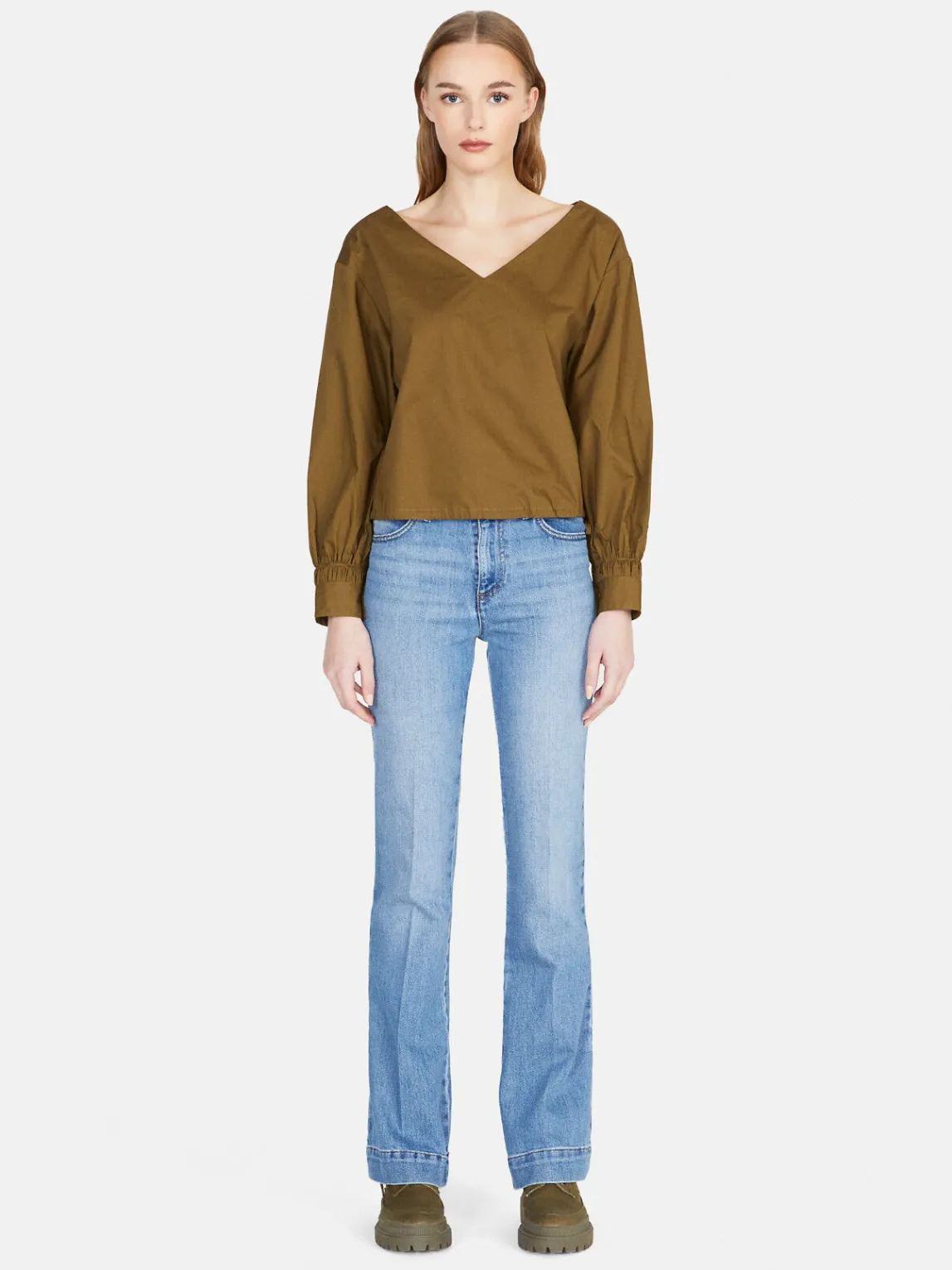 Women Sisley Shirts & Blouses<Cropped Blouse With Drawstring