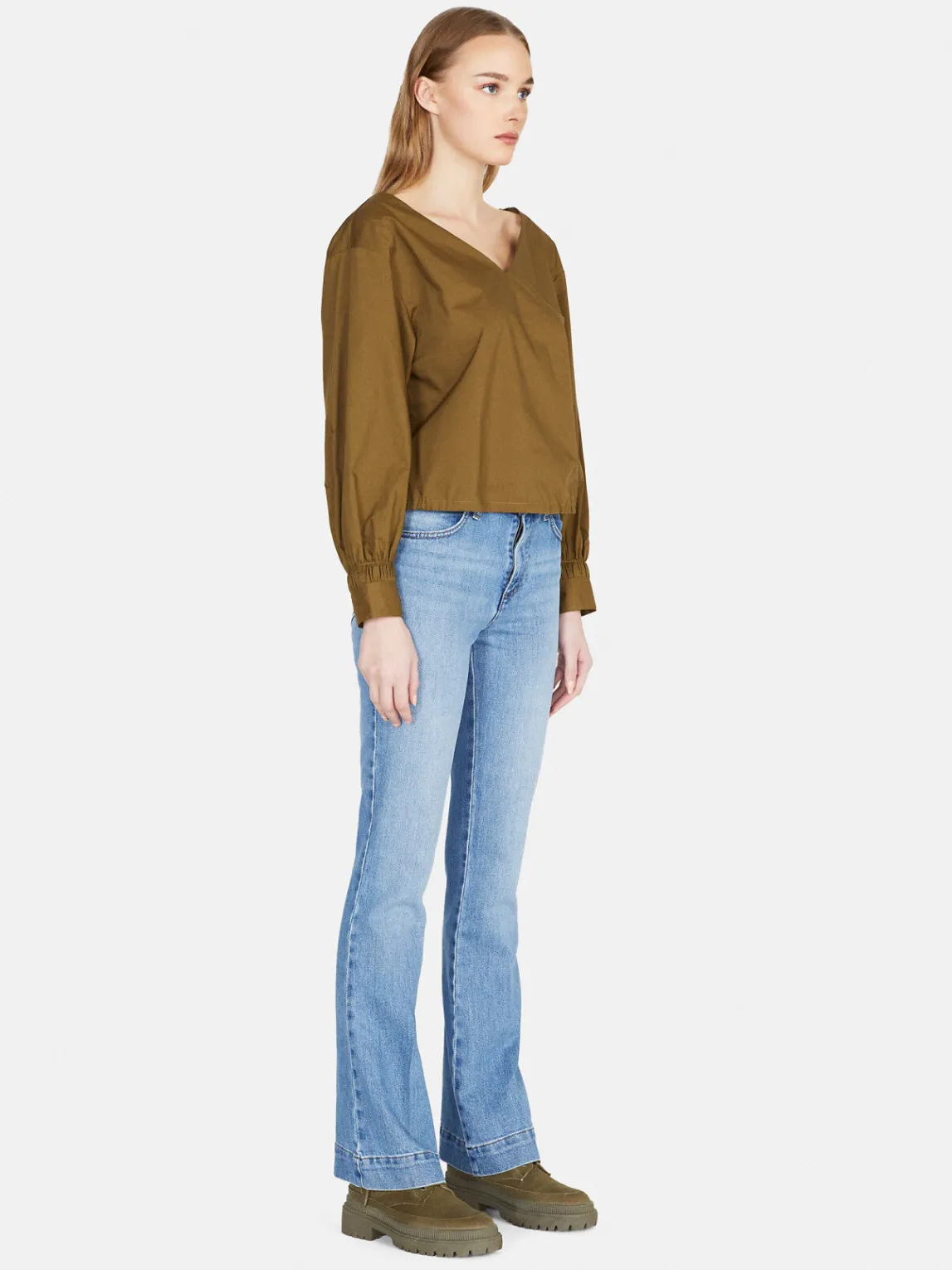 Women Sisley Shirts & Blouses<Cropped Blouse With Drawstring