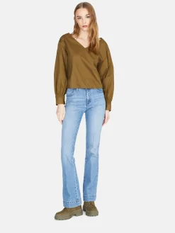 Women Sisley Shirts & Blouses<Cropped Blouse With Drawstring