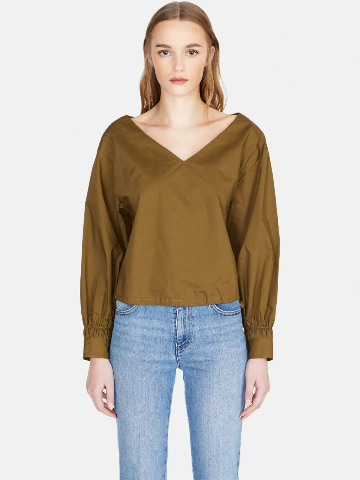 Women Sisley Shirts & Blouses<Cropped Blouse With Drawstring