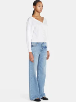 Women Sisley Shirts & Blouses<Cropped Blouse With Drawstring