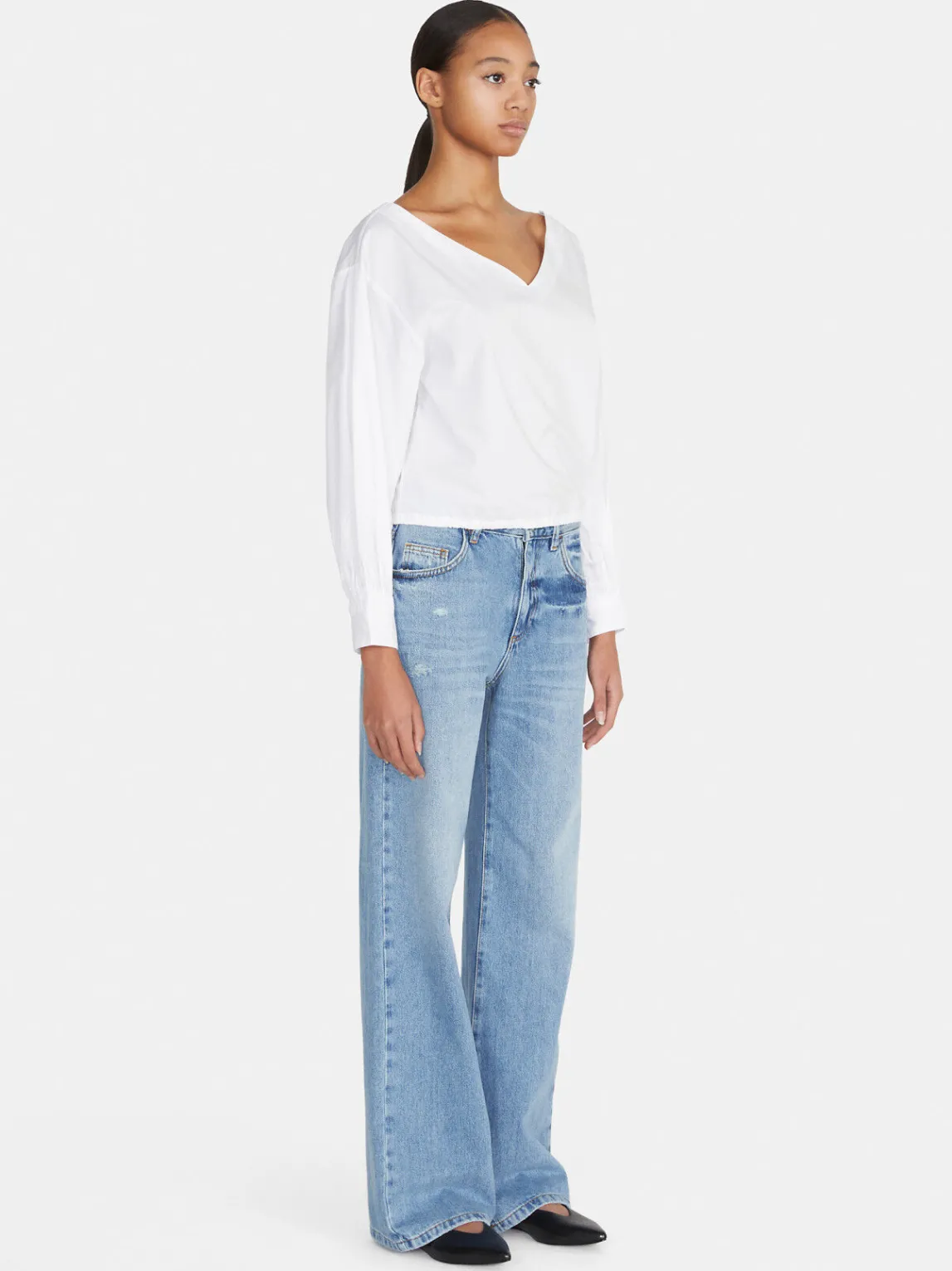 Women Sisley Shirts & Blouses<Cropped Blouse With Drawstring