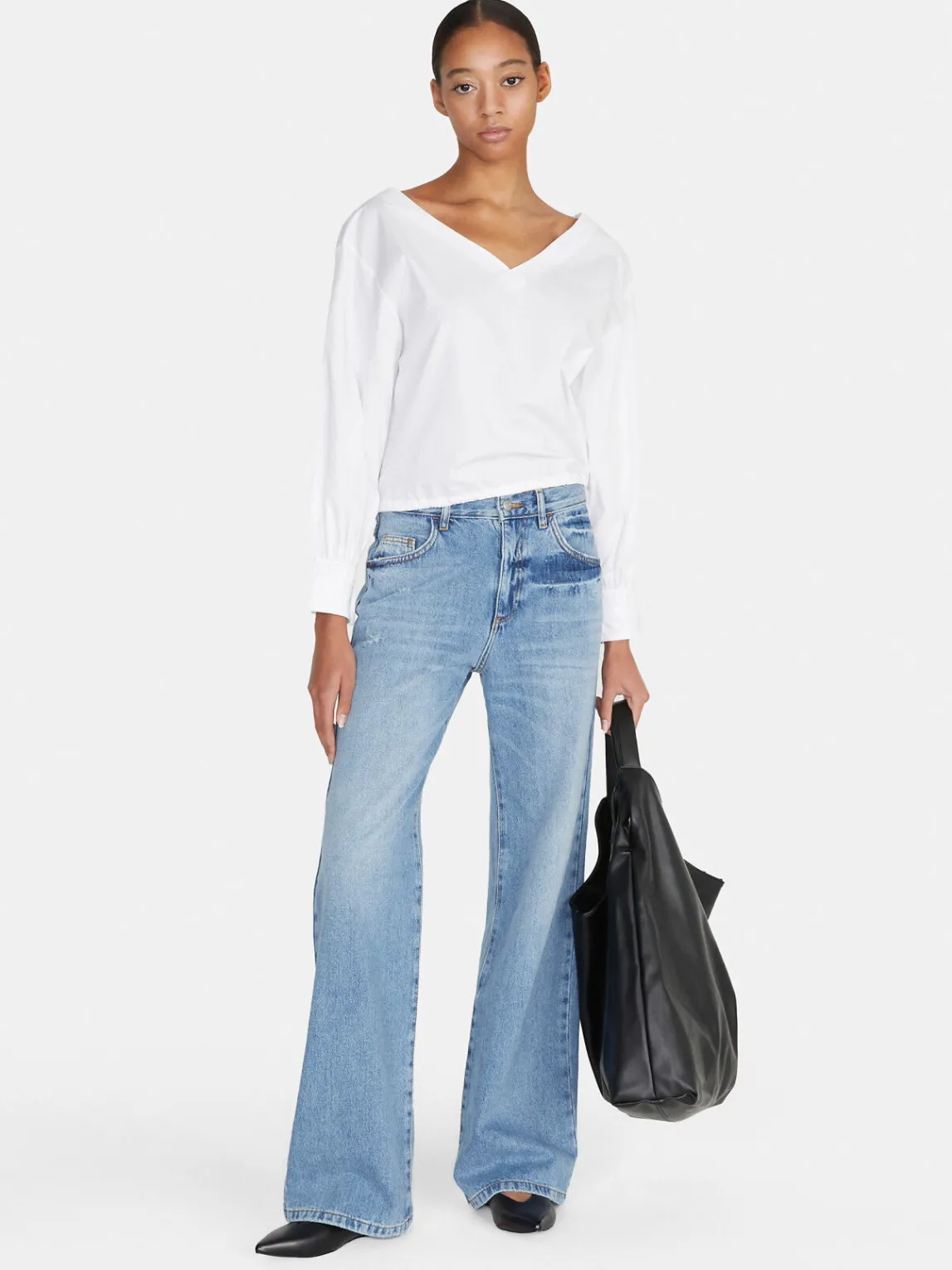 Women Sisley Shirts & Blouses<Cropped Blouse With Drawstring