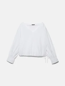 Women Sisley Shirts & Blouses<Cropped Blouse With Drawstring