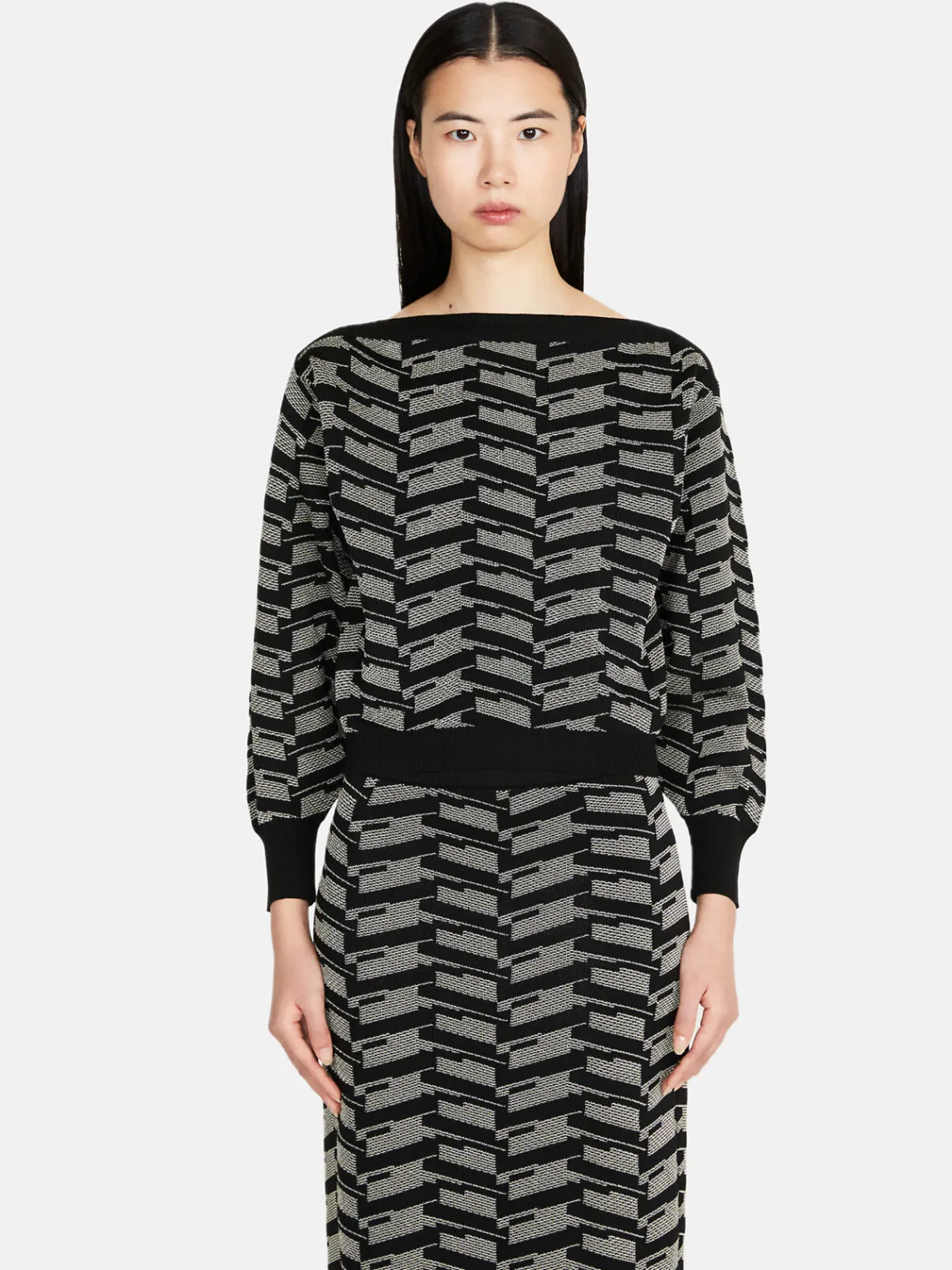 Women Sisley Jumpers & Knitwear<Cropped Jacquard Sweater