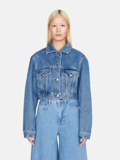 Women Sisley Jackets & Coats<Cropped Jean Jacket