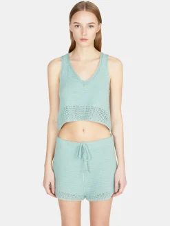 Women Sisley Tops & T-Shirts<Cropped Open-Knit Top